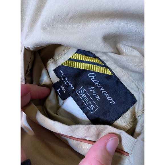 Vintage 70s Inspired MOD Blank Bomber Jacket L Brown Beige Trim Made In Japan - Picture 3 of 9